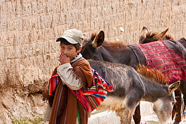 Boys on a cart, Tarabuco, Chuquisaca Department, Bolivia