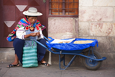 Woman selling chickpeas, Sucre, Chuquisaca Department, Bolivia