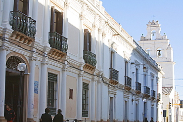 Street scene with Iglesia de la Merced, Sucre, Chuquisaca Department, Bolivia