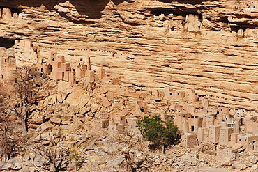 Tellem houses on the Bandiagara Escarpment, Bongo, Mali