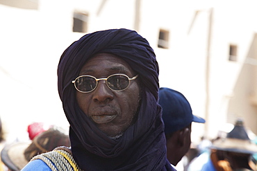 Man with turban at the Monday Market, Djenne, Mali