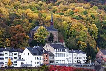 Church in Stolzenfels, as seen from the Rhine River, Rhineland-Palatinate, Germany