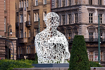 Modern sculpture on Jan Palach Square, Prague, Czech Republic