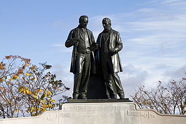 Robert Baldwin and Sir Louis-Hyppolyte Lafontaine statue on Parliament Hill, Ottawa, Ontario, Canada