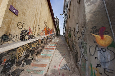 Stairs on Cerro Alegre, Valparaiso, Valparaiso Region, Chile