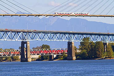 Skytrain Bridge and Patullo Bridge, New Westminster, British Columbia, Canada