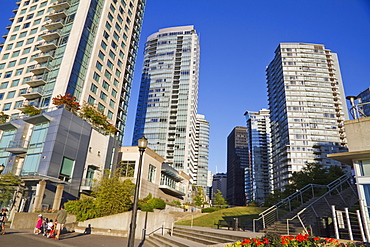 Residential skyscrapers in Coal Harbour, Vancouver, British Columbia, Canada