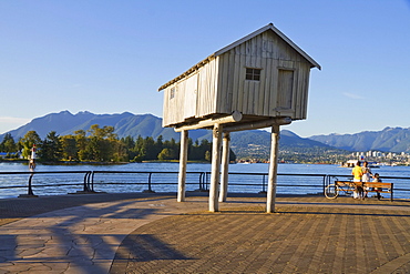 LightShed, sculpture by Liz Magor in Coal Harbour, Vancouver, British Columbia, Canada