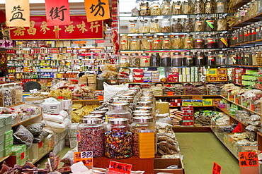 Chinese traditional medicine and herb store in Chinatown, Vancouver, British Columbia, Canada