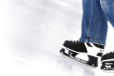 Skates in Motion on Ice