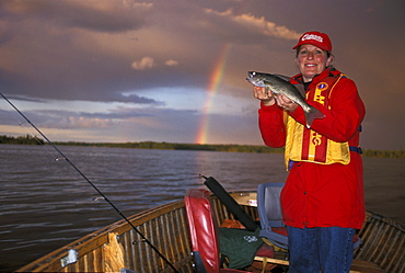 Woman with Walleye, Kabinakagami Lake, Northern Ontario