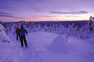 Skiers, Pic de l'aube, Gaspesie National Park, Quebec