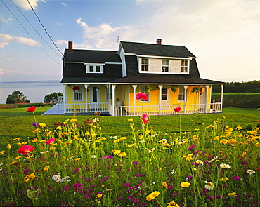 House at Sunset, Gaspesie Region, Gaspe bay, Quebec