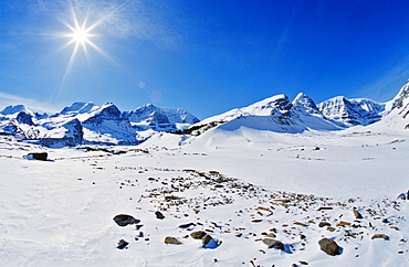 Columbia Icefield in Winter, Jasper National Park, Alberta.