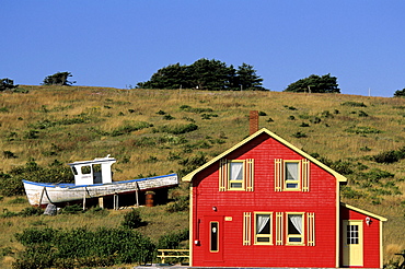 House and Boat, Iles de la Madeleine, Qubec.