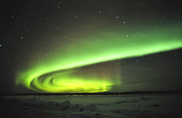 Northern Lights across the Mackenzie River in Fort Simpson, NWT