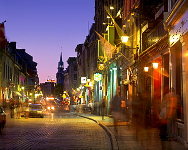 Saint-Paul Street in Old Montreal at Twilight, Montreal, Quebec