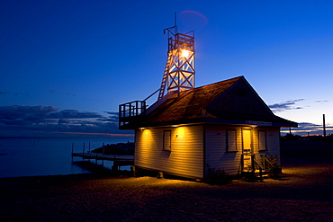 Lifeguard station at Dusk, Kew Beach, Toronto, Ontario