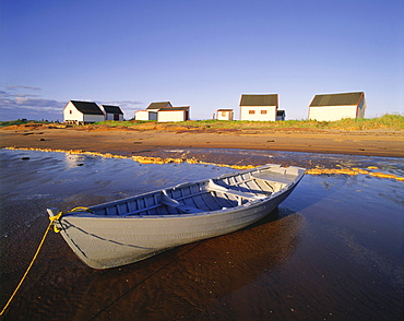 Boat and Cabins on the St. Lawrence, Natashquan, Duplessis Region, Quebec