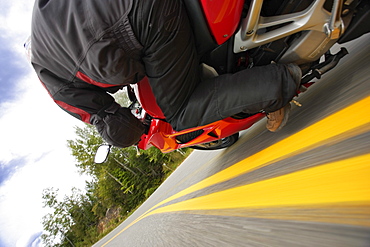 Motorcycle in Action, Laurentides Region, Quebec