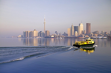 Tugboat and City Skyline, Toronto, Ontario