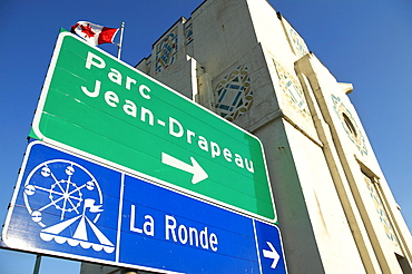 Signs on Jacques Cartier Bridge, Montreal, Quebec