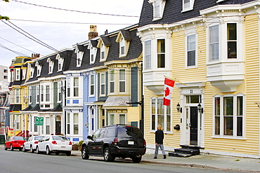 View of Victorian Houses on Military Road, Avalon Peninsula, St. John's, Newfoundland