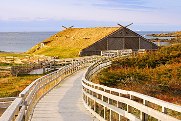 View of Norstead the Viking Village & Port of Trade, L'Anse aux Meadows, Newfoundland