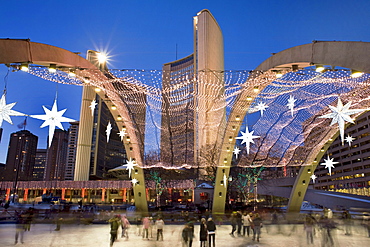 Skating at Nathan Phillips Square, Toronto, Ontario