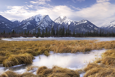 Frozen Jasper Lake, Jasper National Park, Alberta