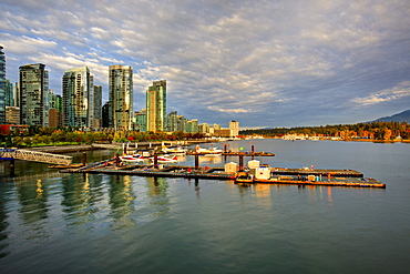 New high rise condominiums on waterfront, Coal Harbour, Vancouver British Columbia