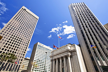 Office towers at the intersection of Portage and Main, downtown Winnipeg, Manitoba