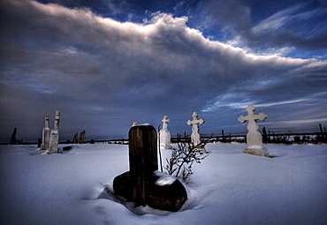 Weathered Grave Markers, Alberta near Fedora.