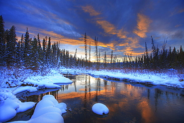 Little Hazel Creek at sunset, Yukon