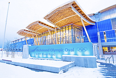 Exterior of the Richmond Olympic Oval, speed skating venue for the 2010 Olympic and Paralympic Winter Games, Richmond, British Columbia