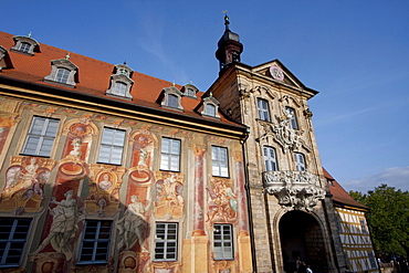 Altes Rathaus (Old Town Hall) built in the middle of the Regnitz River in 1386, Bamberg, Bavaria, Germany