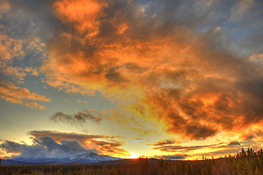 Sunset over Dawson Peaks, Teslin, Yukon