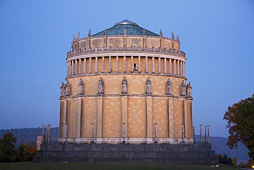 Befreiungshalle (Hall of Liberation) at dusk, Kelheim, Bavaria, Germany