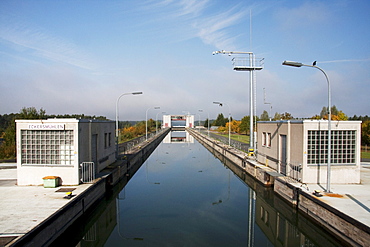 Eckersmuehlen Lock on the Main-Danube Canal, Bavaria, Germany