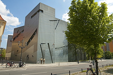 Fauade of the Libeskind Building of the Jewish Museum, Berlin, Germany