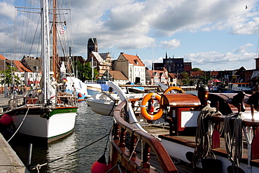 Sailing boats in Alter Hafen (Old Port), Wismar, Germany