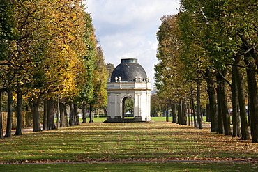 Gilded statue in the Orangenparterre of Herrenhausen Gardens, Hannover, Lower Saxony, Germany