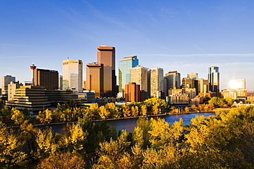 Skyline and Bow River, Calgary, Alberta