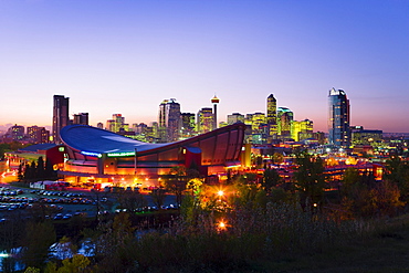 Skyline at dusk, Calgary, Alberta