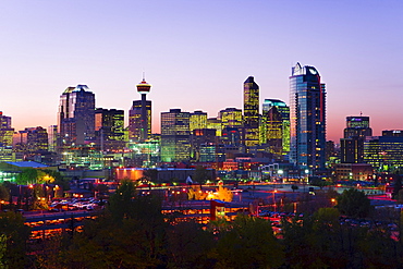 Skyline at dusk, Calgary, Alberta