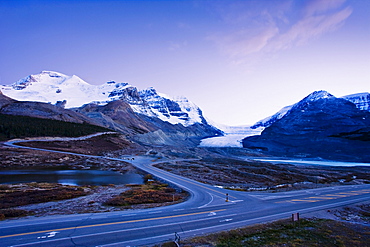 Athabasca Glacier at dusk, Columbia Icefield, Jasper National Park, Alberta