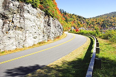 Artist's Choice: View of Parkways curving road, Blue Ridge Parkway National Park, North Carolina