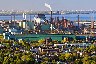 View of Arcelor-Mittal steel plant, Hamilton, Ontario, Canada.