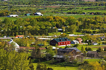 Highway 401 in Halton Hills along the Niagara Escarpment near Milton, Ontario