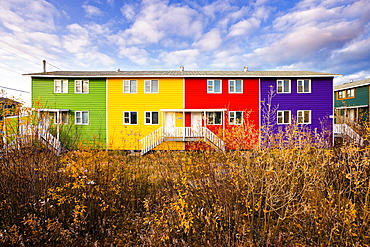 Multicolored townhouses, Inuvik, Northwest Territories